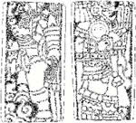 Representación de Tezcatlipoca (izquierda) y Tláloc (derecha).